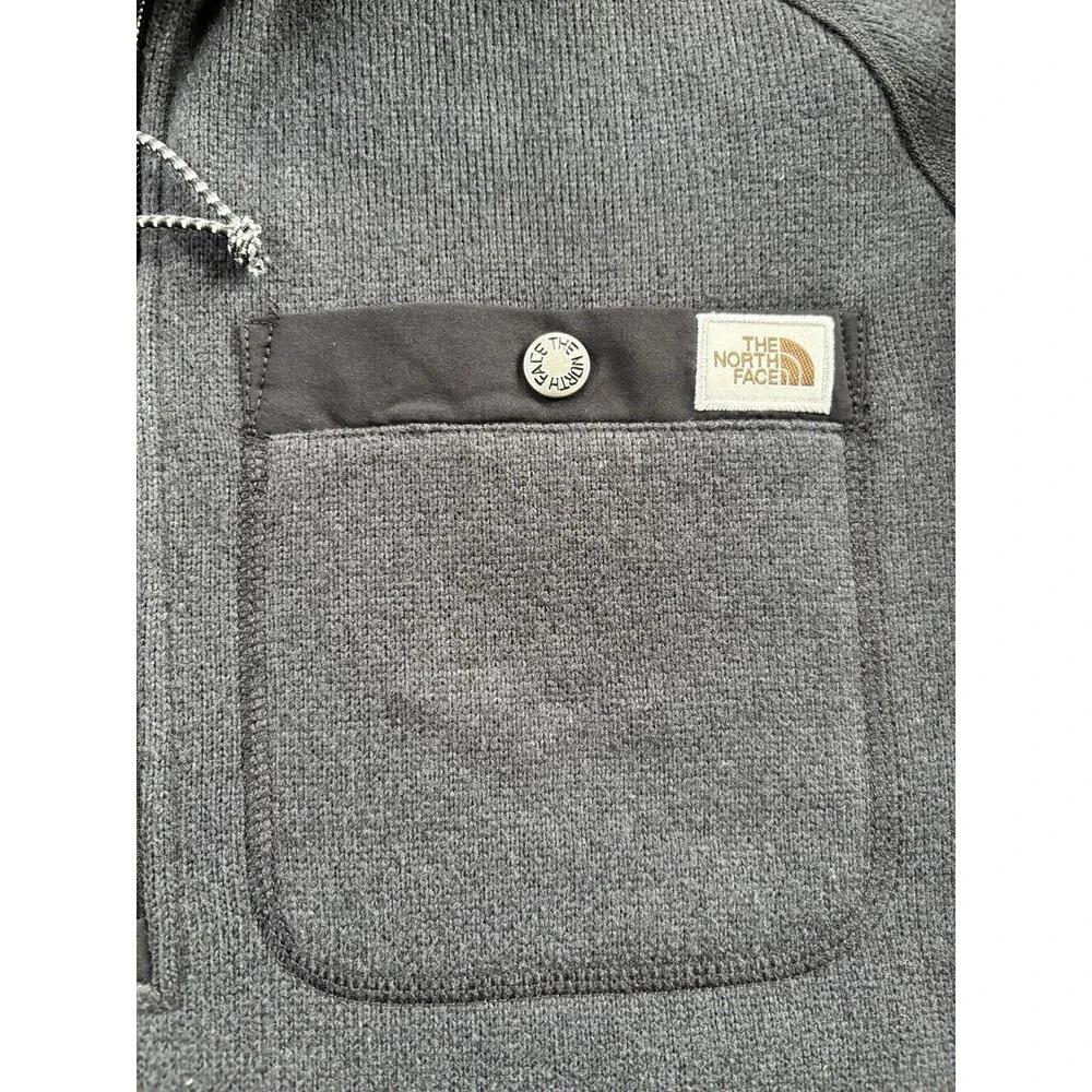 The North Face GORDON LYONS 1/4 Zip Sweater Knit Fleece Jacket‎ Black Size L EUC